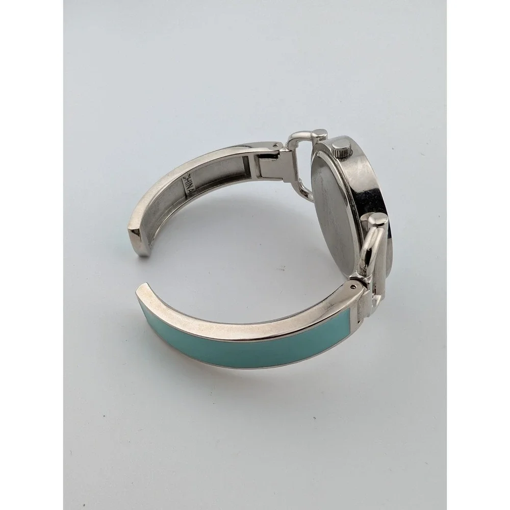 Studio‎ Time Watch Women 35mm Case Blue Enamel Cuff Band- New Battery